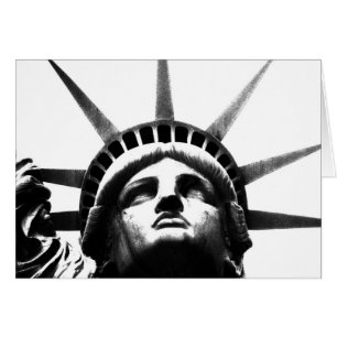 Cartão Estátua Negra e Branca da Liberdade