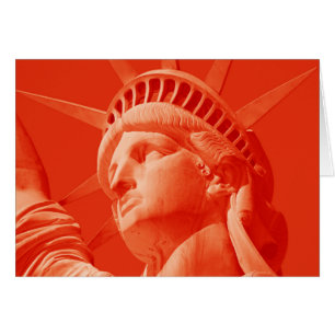 Cartão Estátua Vermelha da Liberdade