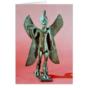 Cartão Estatueta de Pazuzu, um demónio Assyrian do vento