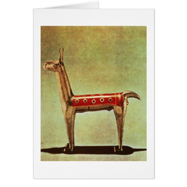 Cartão Estatueta de prata do lama, de Peru, depois de (Frente)