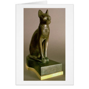 Cartão Estatueta de um gato que representa a deusa Bastet