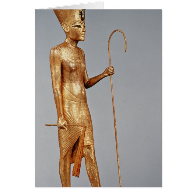 Cartão Estatueta do rei que veste a coroa vermelha de (Frente)