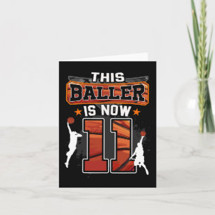 Cartão Este Chamador Agora Tem 11 anos de 11 de basquete 