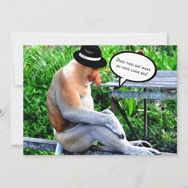 Cartão Este chapéu faz meu nariz parecer grande? (Frente)