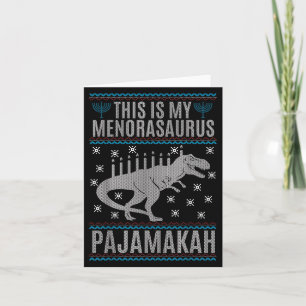 Cartão Este É Meu Menorah-Surus Feliz Hanukkah Dinossaur
