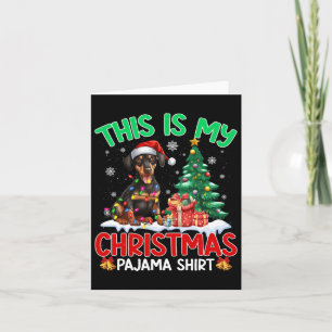Cartão Este É O Meu Cachorro De Pajama Doberman De Natal