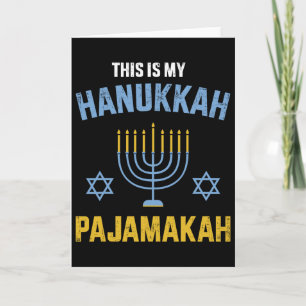 Cartão Este É o Meu Pajamakah de Hanukkah para o Natal Ju