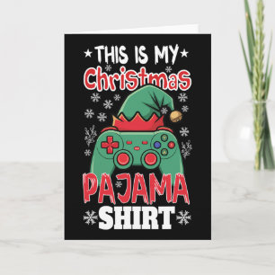 Cartão Este é o meu vídeo game de Natal de pijama para ga