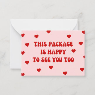 Cartão "Este Pacote está feliz em te ver também"