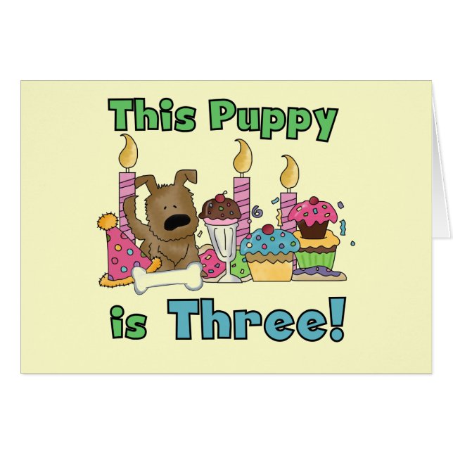 Cartão Este Puppy tem três Camisetas e presentes (Frente Horizontal)