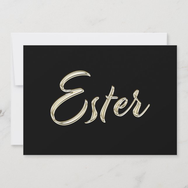 Cartão Ester white gold Handwriting Karte (Frente)