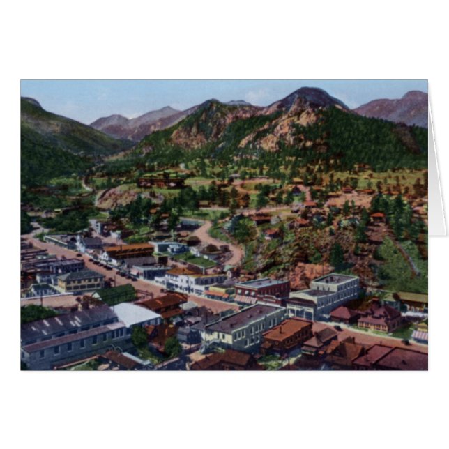 Cartão Estes Park Colorado Birdseye View (Frente Horizontal)