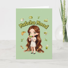 Cartão Estética do Humor do Matcha Design Cute Vibes de C