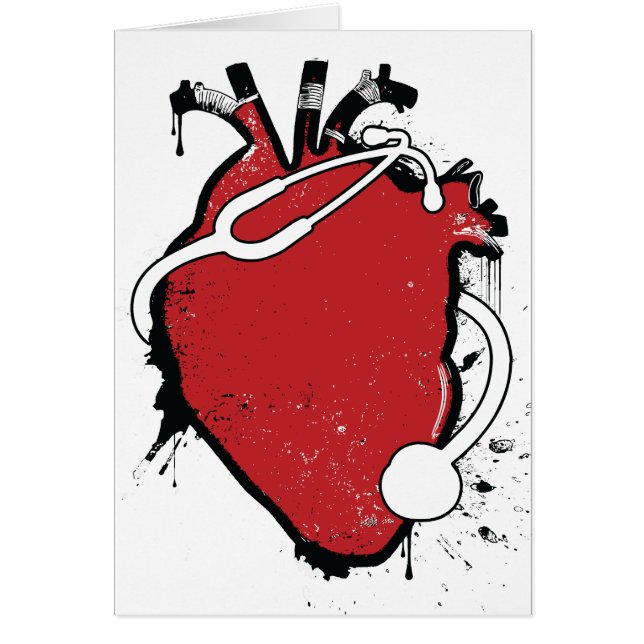 Cartão estetoscópio anatômico do coração (Frente)