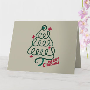 Cartão Estetoscópio Feliz Natal CNA Profissional Médico