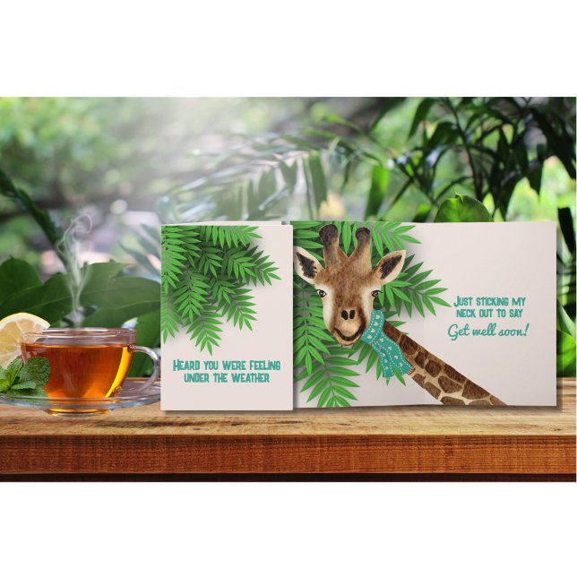 Cartão Esticando Meu Pescoço Para Dizer Para Ficar Bem Em (Criador carregado)