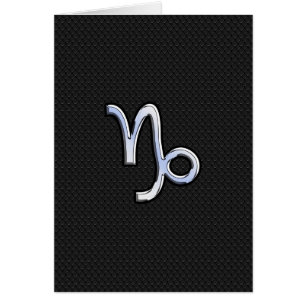 Cartão Estilo Cromo Capricórnio Sinal Zodiac no estilo C