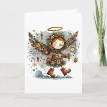 Estilo de Arte de Anjo Moderno do Quirky Christmas