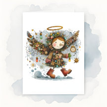 Estilo de Arte de Anjo Moderno do Quirky Christmas