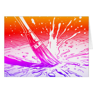 Cartão Estilo de Gráficos Coloridos Pincel Tinta Borrao