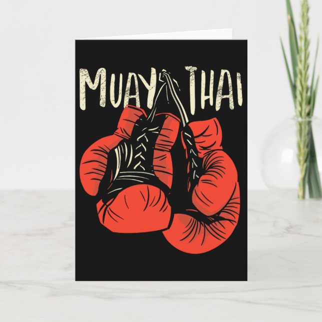 Cartão Estilo de luta de boxe tailandesa feroz para kickb (Frente)