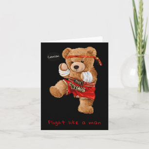 Cartão Estilo de Luta legal do Homem de Urso Boxando Grav