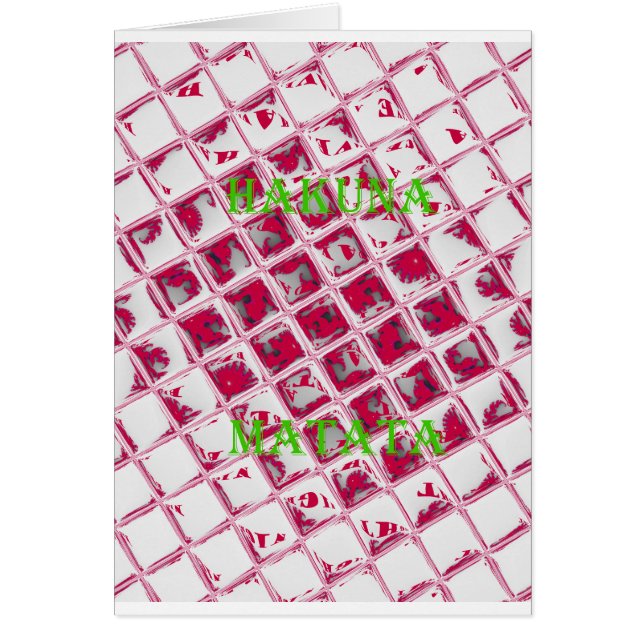 Cartão Estilo de Matata Red Hakuna (Frente)