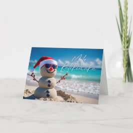 Cartão Estilo de Praia da Ilha de Natal Merry Kalikimaka