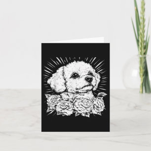 Cartão Estilo de Tatuagem Lover Bichon Frise Retro Cog