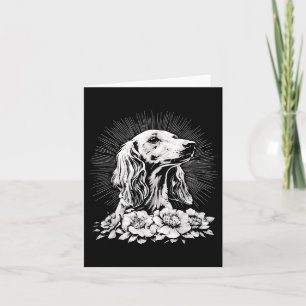 Cartão Estilo de Tatuagem Lover Saluki Retro Cog