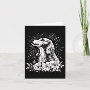 Cartão Estilo de Tatuagem Lover Saluki Retrocesso Cão _1