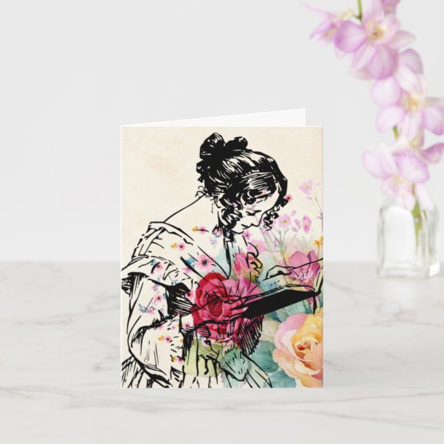 Cartão Estilo de Vintage (Orquídea)