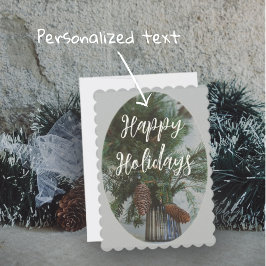 Cartão Estilo escandinavo ramo da primavera de Natal