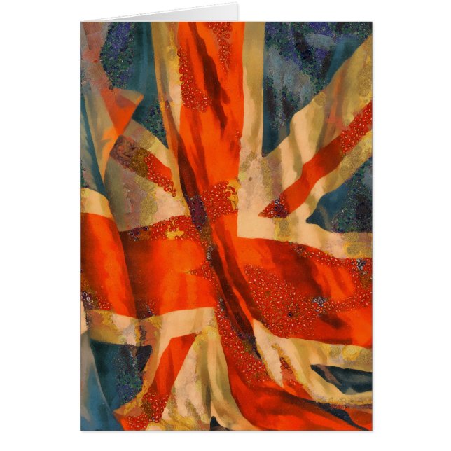 Cartão Estilo Grunge Union Jack British Flag Waving (Frente)