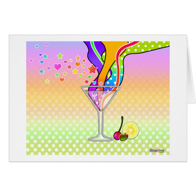 CARTÃO ESTILO MARTINI DO POP ART DOS ANOS SESSENTA (Frente Horizontal)
