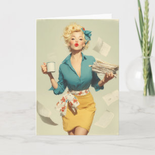 Cartão Estilo Retro Pin-Up de Escritório