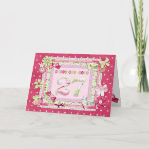 Cartão estilo scrapbooking do 27o aniversário