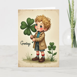 Cartão estilo vintage Clover Boy