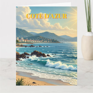 Cartão Estilo Vintage Cote D'Azur Viagens Francesas