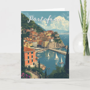 Cartão Estilo Vintage Portofino Genova Itália