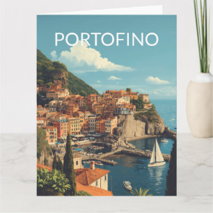 Cartão Estilo Vintage Portofino Genova Itália