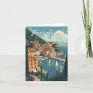 Cartão Estilo Vintage Portofino Genova Itália