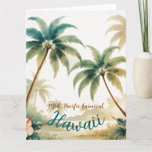 Cartão Estilo Vintage Viagem Havaiano Honolulu
