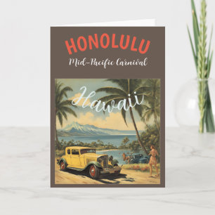Cartão Estilo Vintage Viagem Honolulu Médio Havaiano - Pa