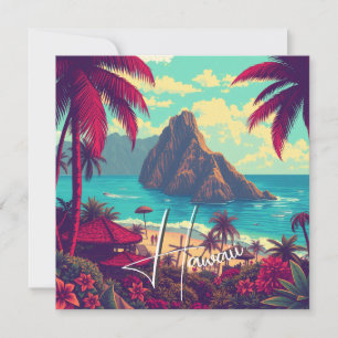 Cartão Estilo Vintage Viagem Honolulu Médio Havaiano - Pa