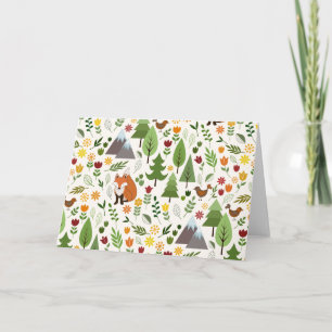 Cartão Estilos escandinavos Ilustrações em Padrão de Crem