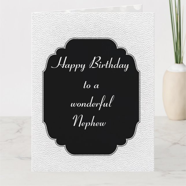 Cartão Estiloso moderno preto e branco Aniversário Sobrin (Frente)