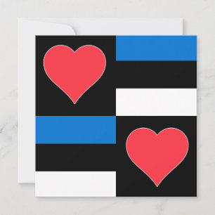 Cartão Estônia Flag Heart Pattert Fund Patriótico Estonia