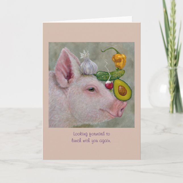 Cartão Estou ansioso para almoçar com você de novo, cartã (Frente)