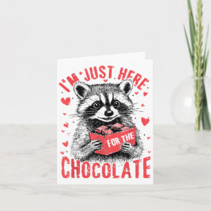 Cartão Estou Aqui Apenas Pelo Chocolate Guaxinim Divertid